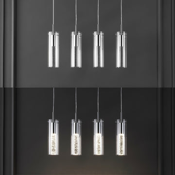 Mium Modern Style Iron/Crystal/Glass Integrated LED Linear Pendant - JONATHAN Y